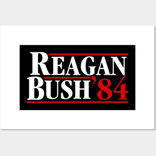 Reagan Bush 84 (on black) Posters and Art